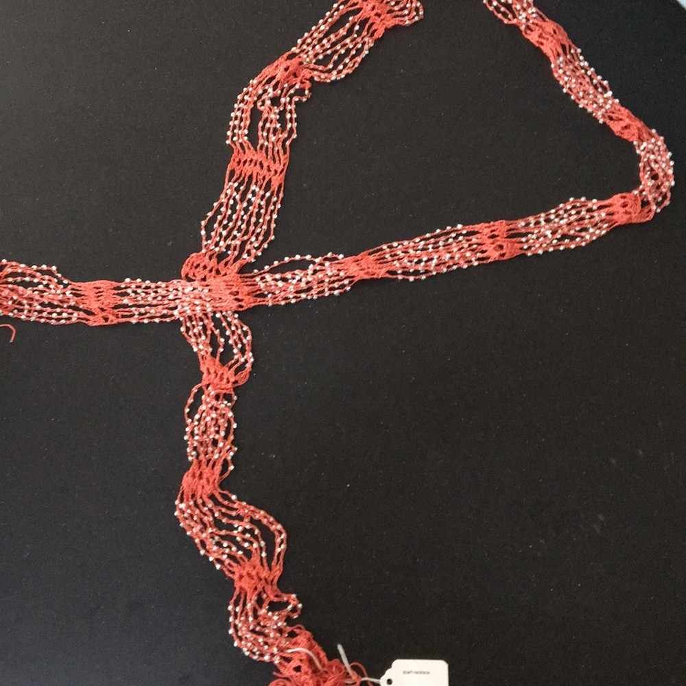 NWT CORAL SCARF NECKLACE